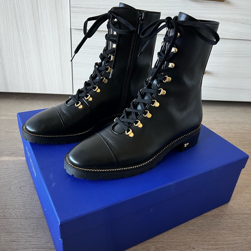 Stuart Weitzman Kolbie Combat Boots 8